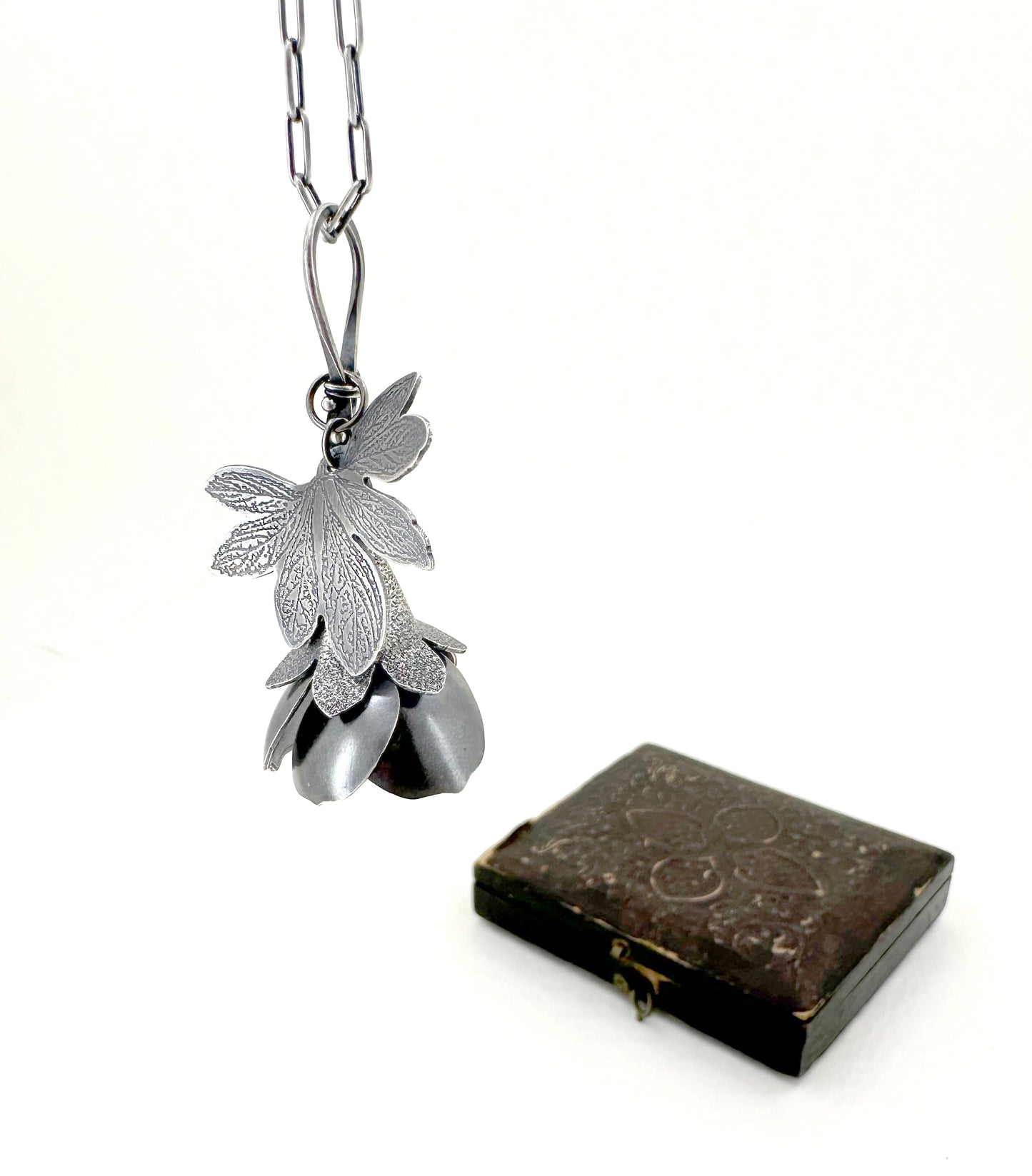 Even the Darkest Night will End... Sterling Hellebore with yellow diamond