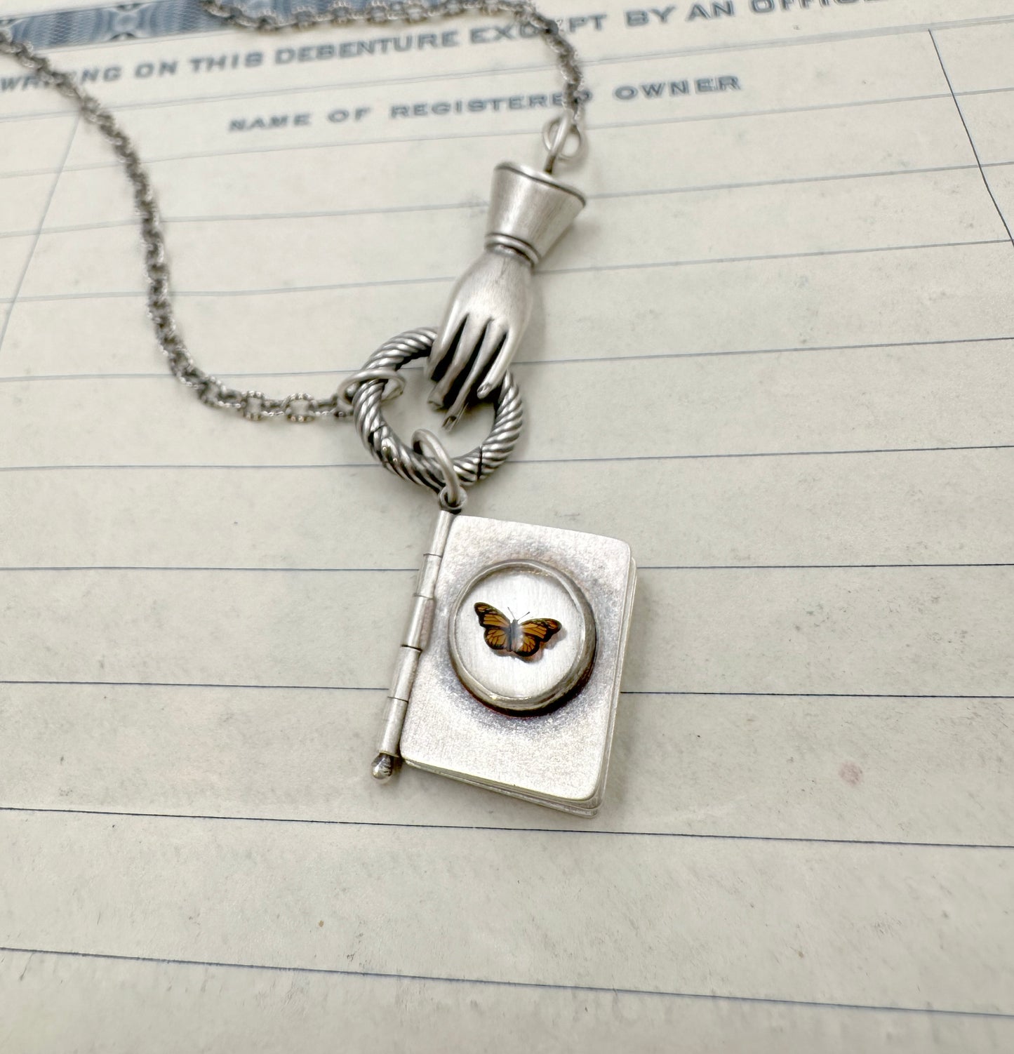 Sterling Silver Helping Hand Charm Holder