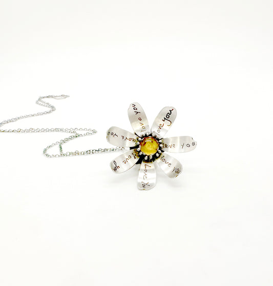 Custom Love Letter Daisy Kinetic Pendant