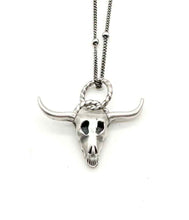 Load image into Gallery viewer, Georgia O&#39;Keeffe Inspired Sterling Skull Pendants