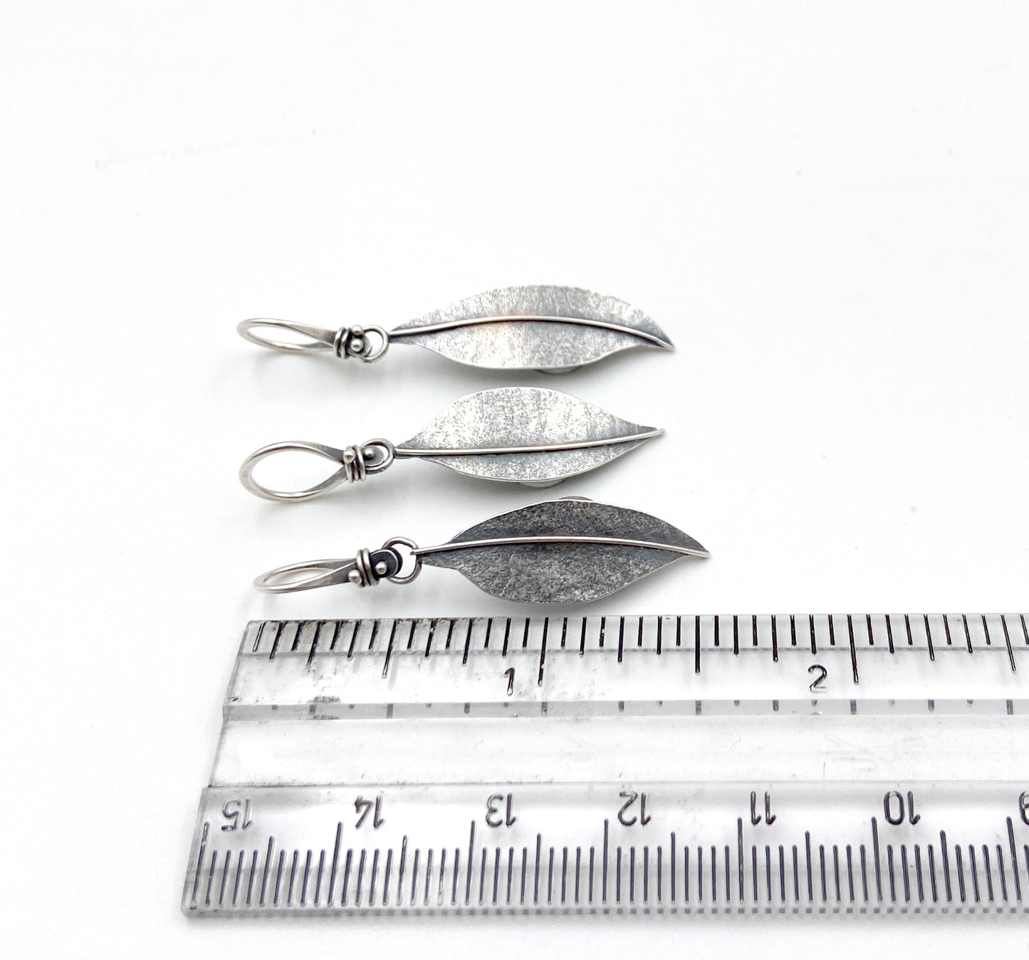 Sterling Forget Me Not Leaves with Photo