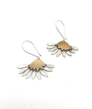 Load image into Gallery viewer, Sterling Silver and Jewelers Brass Daisy Earrings