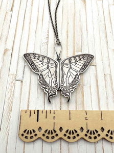 Large Sterling Silver Eastern Swallowtail Butterfly Locket