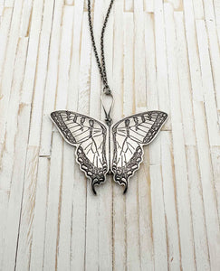 Large Sterling Silver Eastern Swallowtail Butterfly Locket