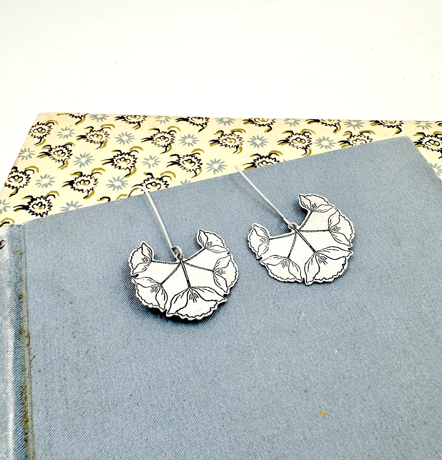 Art Nouveau Poppy Earrings in Sterling Silver Deux