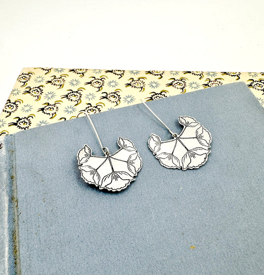 Art Nouveau Poppy Earrings in Sterling Silver Deux