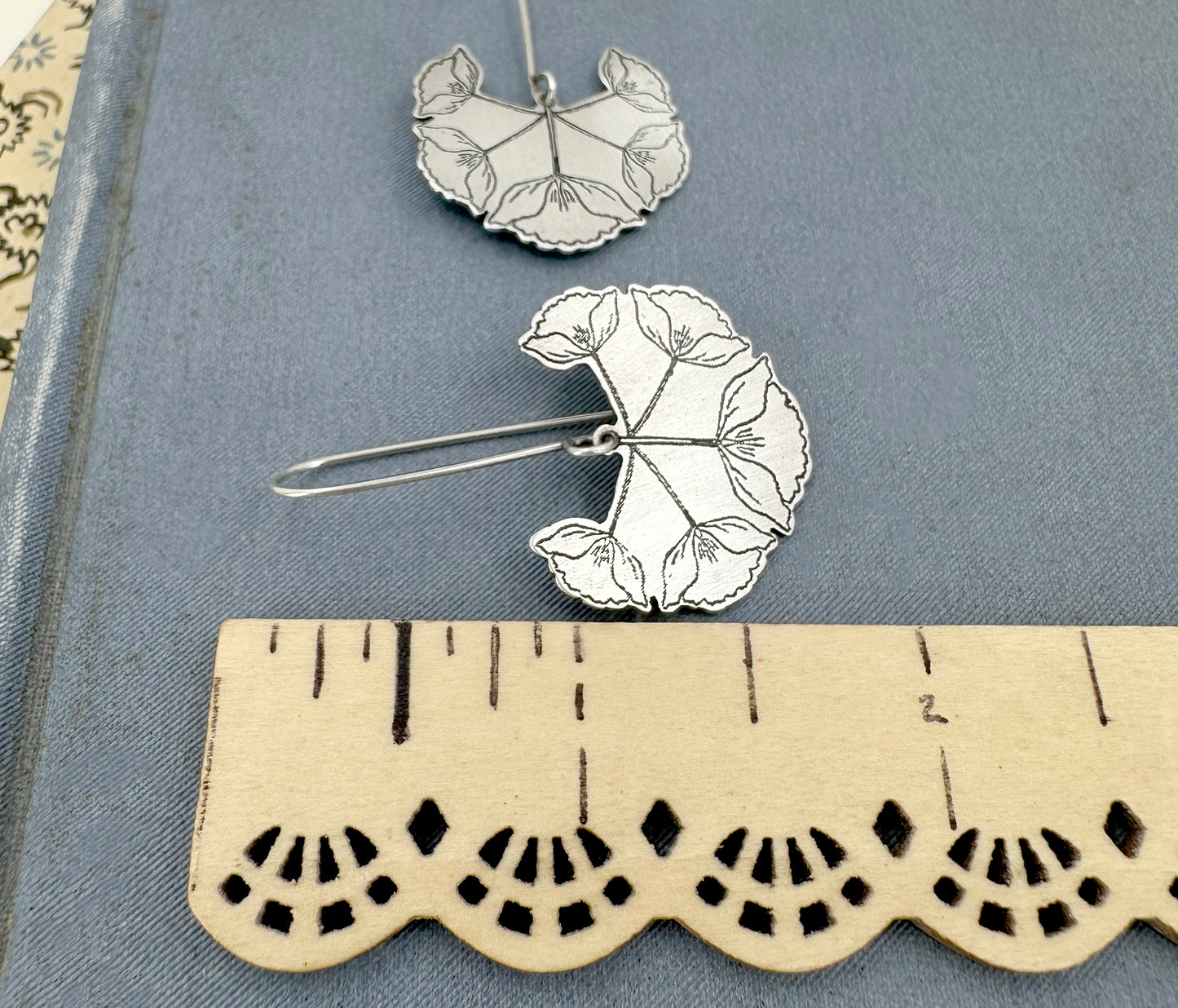 Art Nouveau Poppy Earrings in Sterling Silver Deux