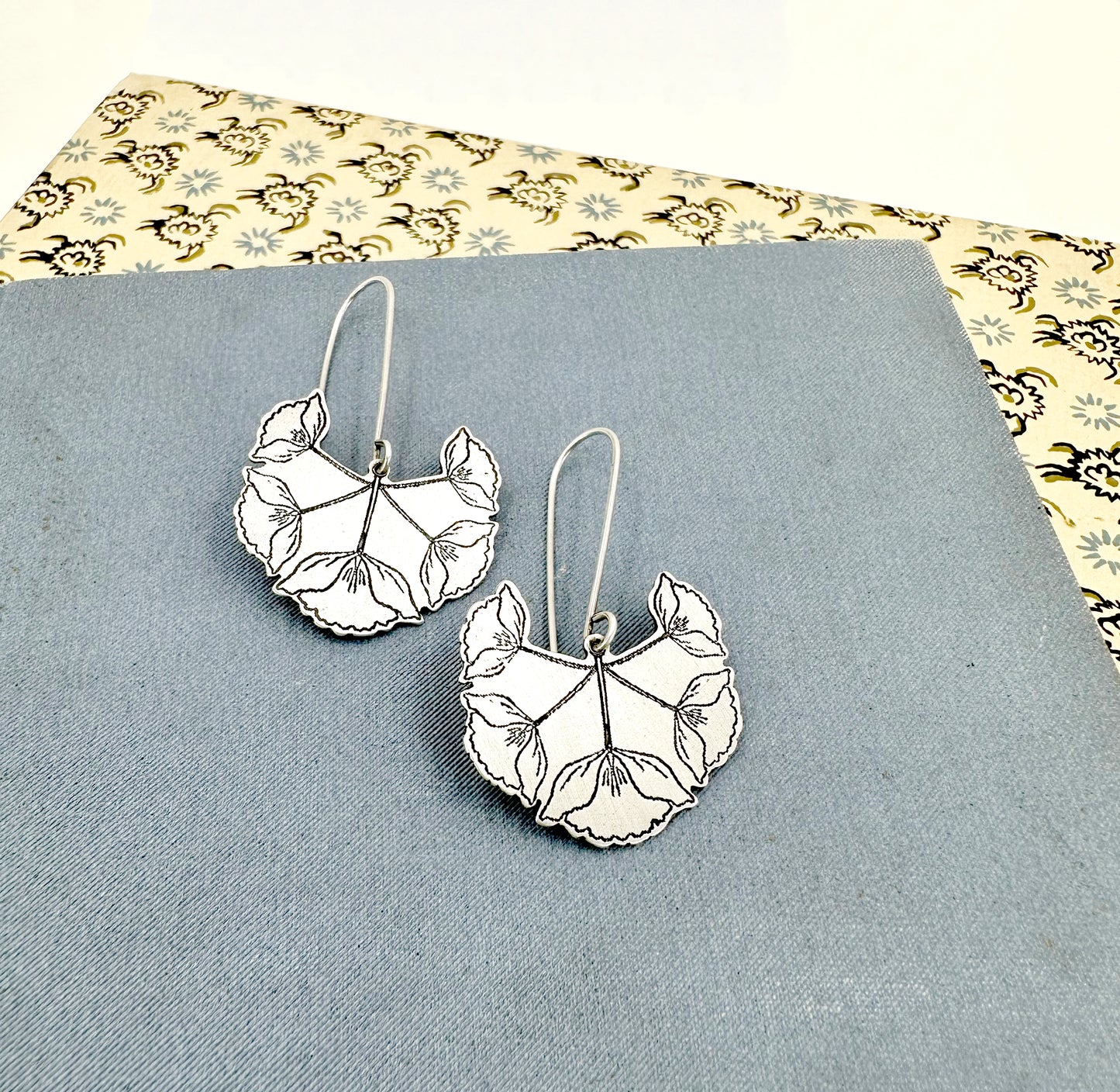 Art Nouveau Poppy Earrings in Sterling Silver Deux