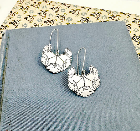 Art Nouveau Poppy Earrings in Sterling Silver Deux