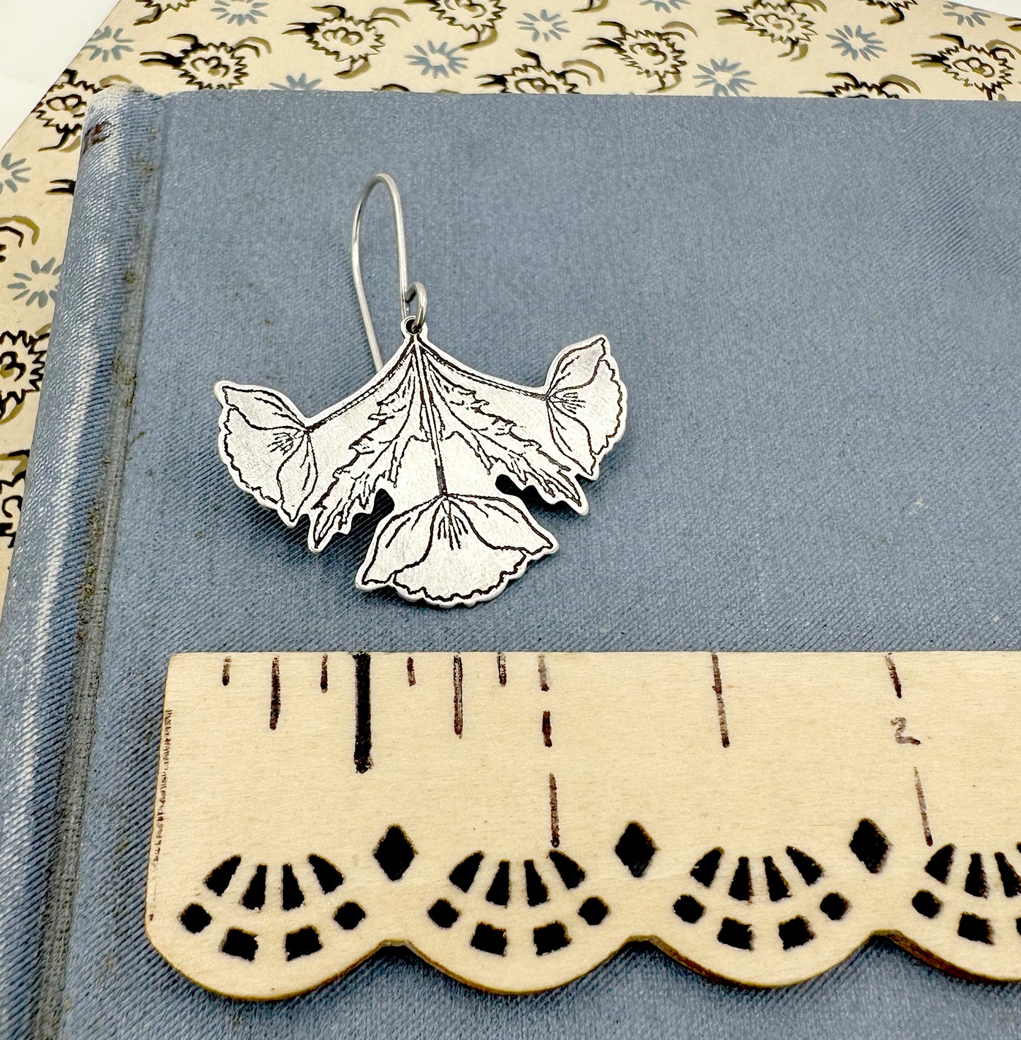 Art Nouveau Poppy Earrings in Sterling Silver