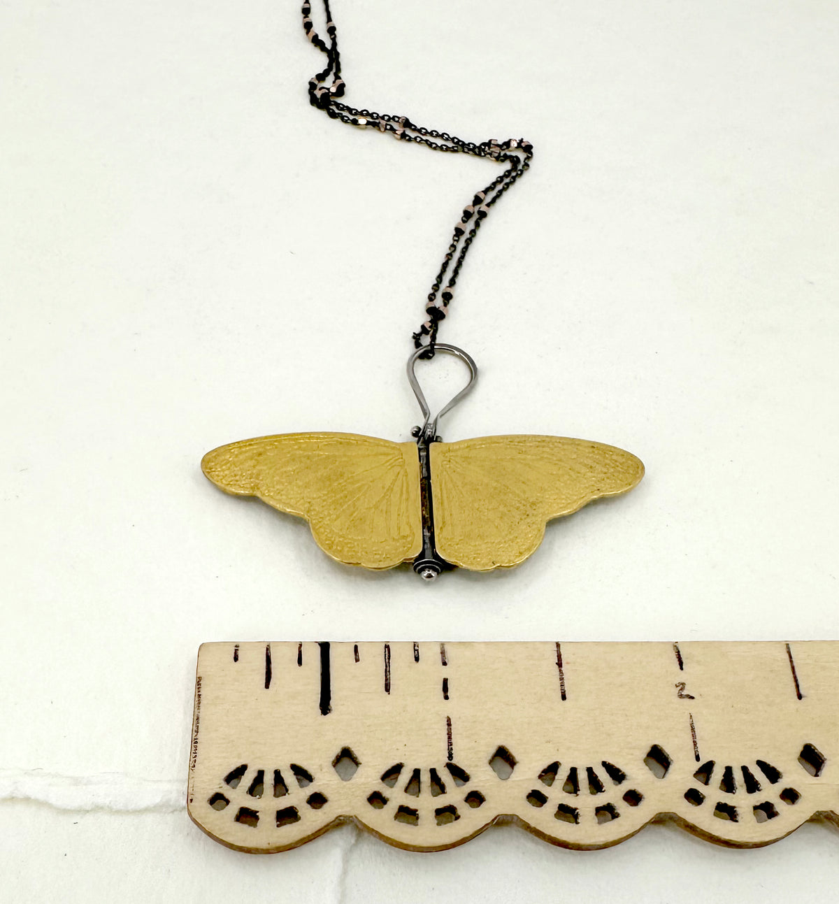 Small Fine Silver and 24k Gold Monarch Locket