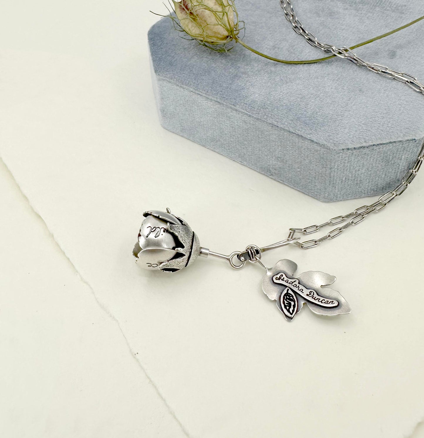 Wild Rose with Rhodochrosite Kinetic Locket