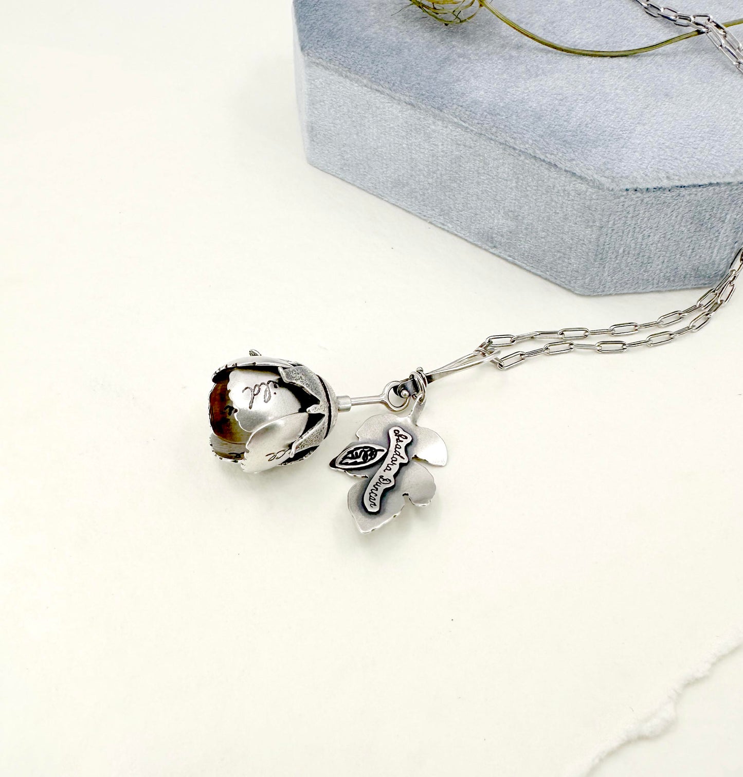 Wild Rose with Rhodochrosite Kinetic Locket