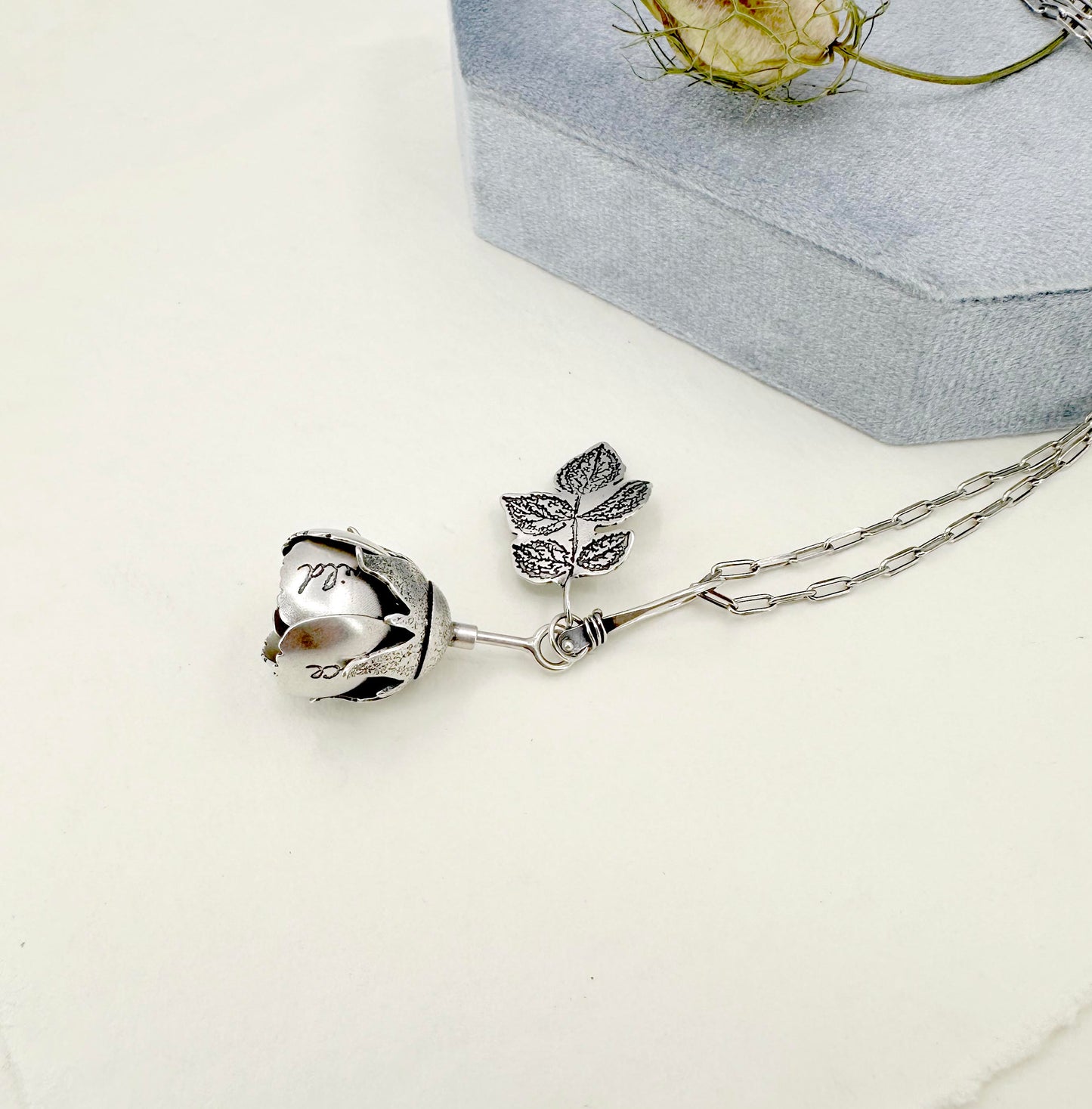 Wild Rose with Rhodochrosite Kinetic Locket