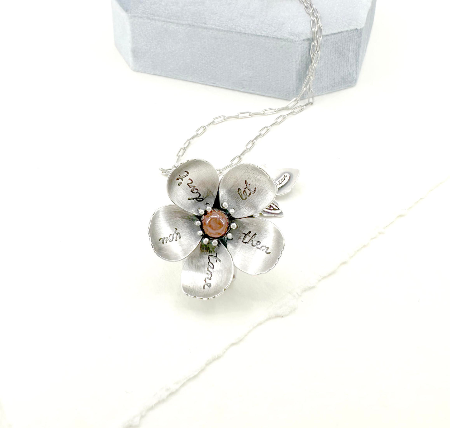 Wild Rose with Rhodochrosite Kinetic Locket