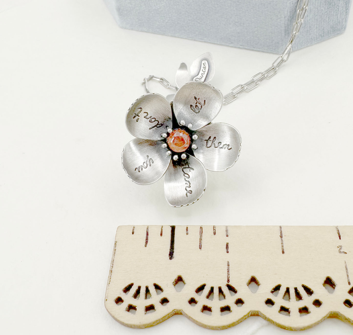 Wild Rose with Rhodochrosite Kinetic Locket