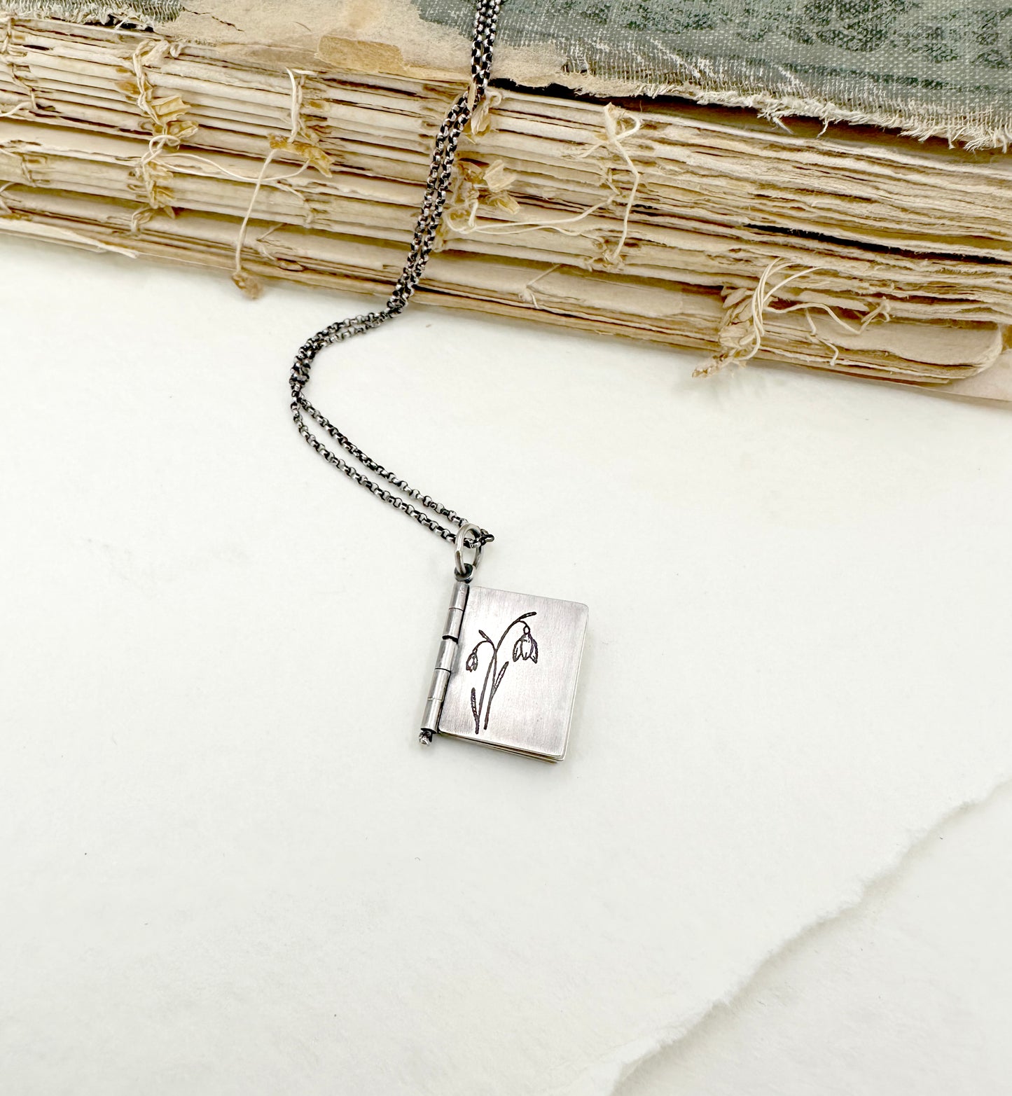 "Everything goes..." Sterling Silver Book with Joan Didion quote