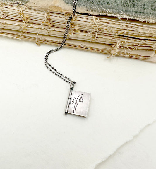 "Everything goes..." Sterling Silver Book with Joan Didion quote