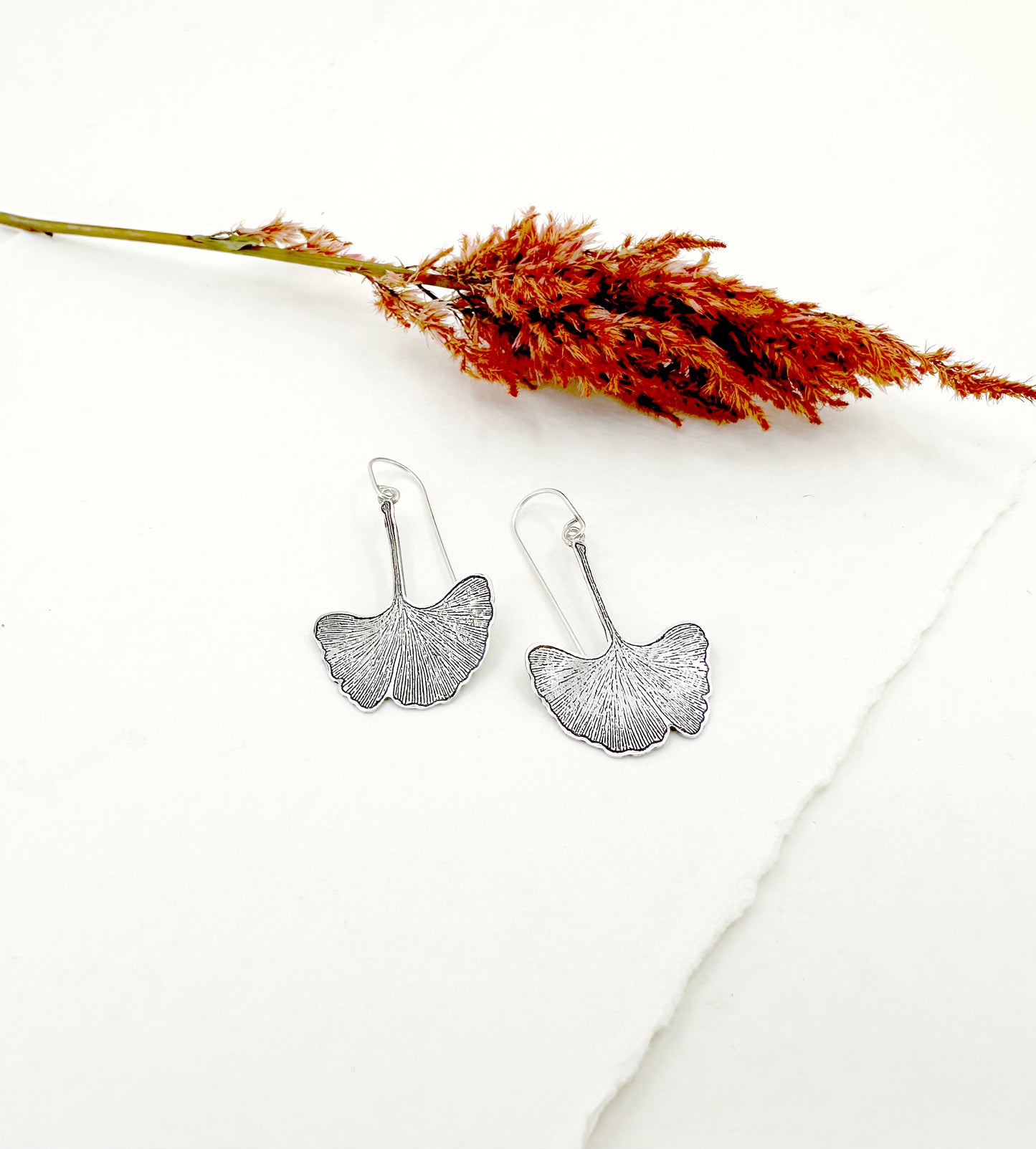 MADE TO ORDER Sterling Silver Swinging Gingko Earrings