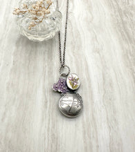 Load image into Gallery viewer, Vases Loaded- Carved Amethyst, Vintage Scrimshaw Ivory