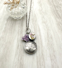 Load image into Gallery viewer, Vases Loaded- Carved Amethyst, Vintage Scrimshaw Ivory