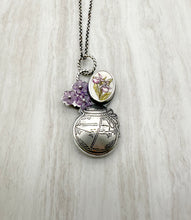 Load image into Gallery viewer, Vases Loaded- Carved Amethyst, Vintage Scrimshaw Ivory