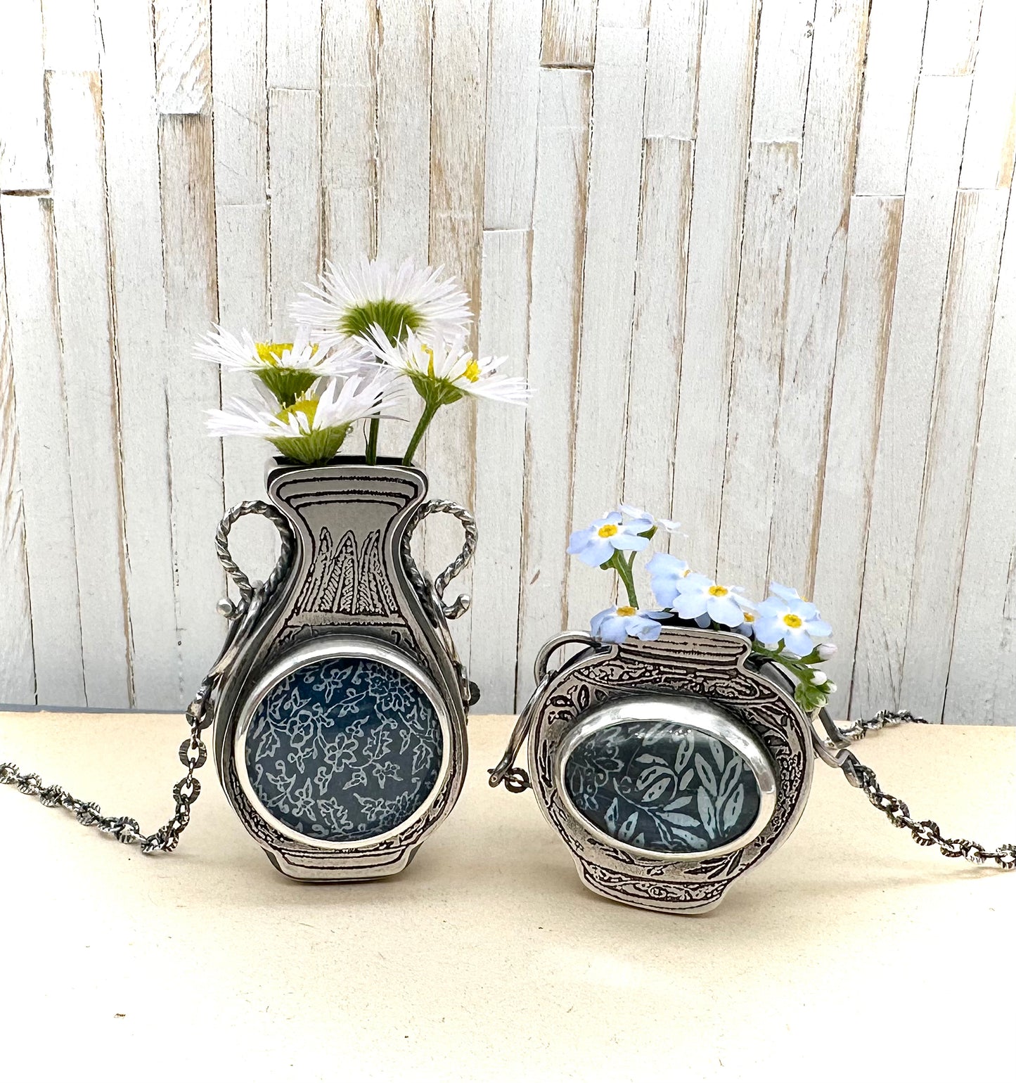 Vases Loaded- Cyanotype Blue and White Vase