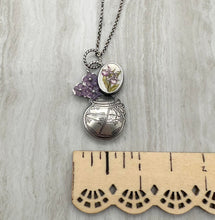 Load image into Gallery viewer, Vases Loaded- Carved Amethyst, Vintage Scrimshaw Ivory