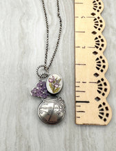 Load image into Gallery viewer, Vases Loaded- Carved Amethyst, Vintage Scrimshaw Ivory