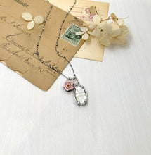 Load image into Gallery viewer, &quot;Charmed, I&#39;m sure&quot; Sterling, Carved Mother of Pearl and Vintage Flower