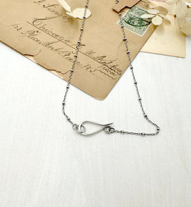 "Charmed, I'm sure" Fine Silver Wax Seal Charm and Mother of Pearl Bird
