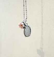 Load image into Gallery viewer, &quot;Charmed, I&#39;m sure&quot; Sterling, Carved Mother of Pearl and Vintage Flower