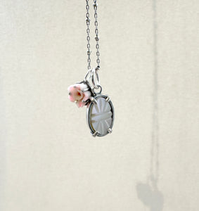 "Charmed, I'm sure" Sterling, Carved Mother of Pearl and Vintage Flower