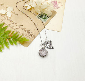 "Charmed, I'm sure" Carved Ametrine Intaglio and Sterling Butterfly