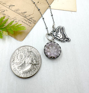 "Charmed, I'm sure" Carved Ametrine Intaglio and Sterling Butterfly