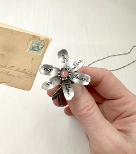 Kinetic Sterling Silver Flower "Where Flowers Bloom So Does Hope"