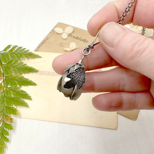 Kinetic Sterling Silver Flower with Amber,  "Loving, Lovely, Loved"