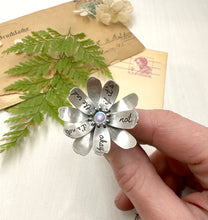 Load image into Gallery viewer, Kinetic Sterling Silver and Vintage Mother of Pearl Flower &quot;In the end, everything will be okay...&quot;