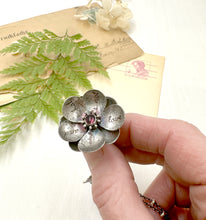 Load image into Gallery viewer, Kinetic Sterling Silver and Tourmaline Rumi Flower &quot;I open and fill with love...&quot;