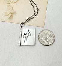 Load image into Gallery viewer, &quot;Everything goes...&quot; Sterling Silver Book with Joan Didion quote (3 pages)