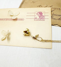 Load image into Gallery viewer, 18k and 22k Gold Kinetic Forget Me Not Flower with blue Diamond
