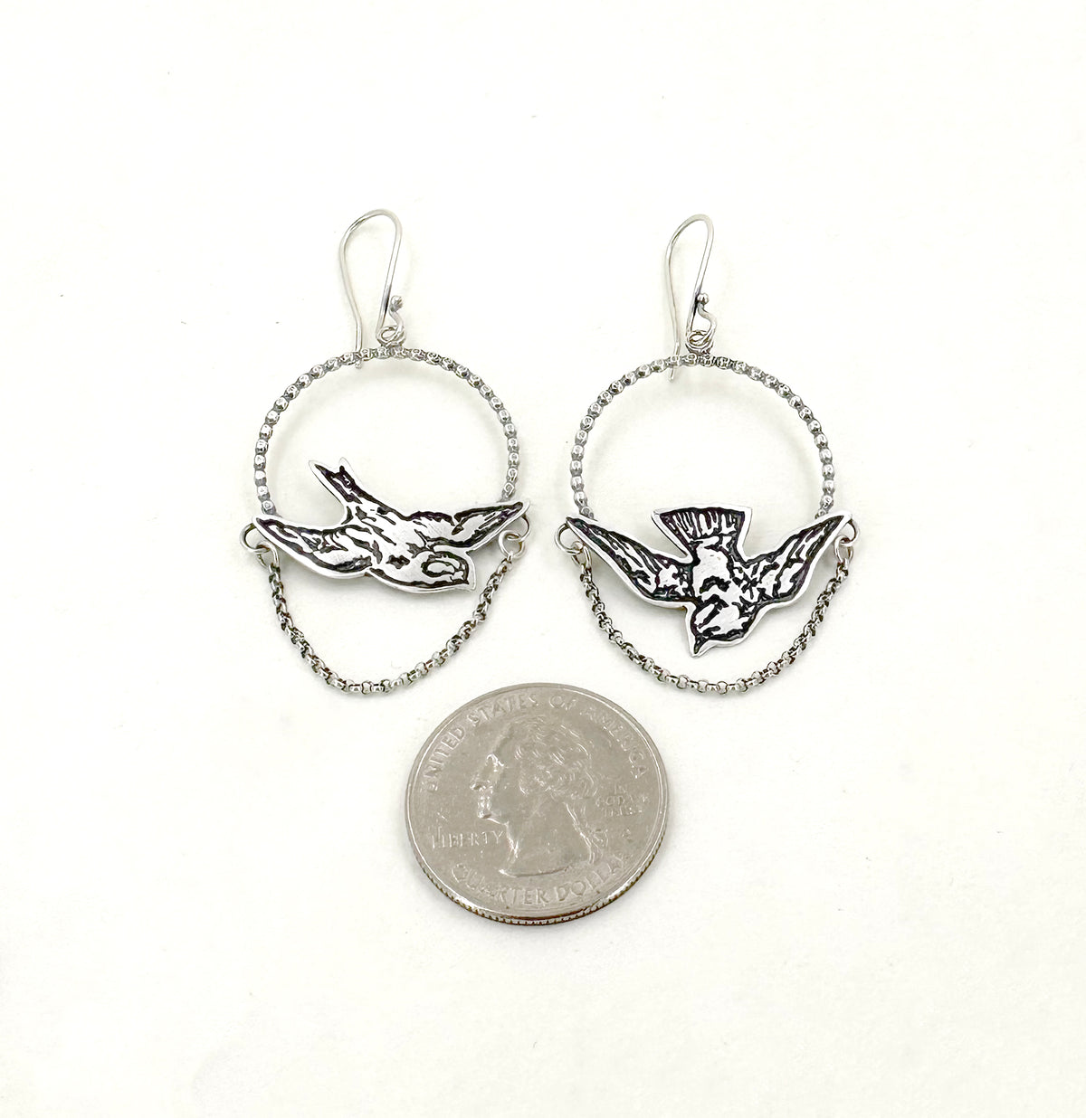 Taking Flight- Sterling Swallow Earrings