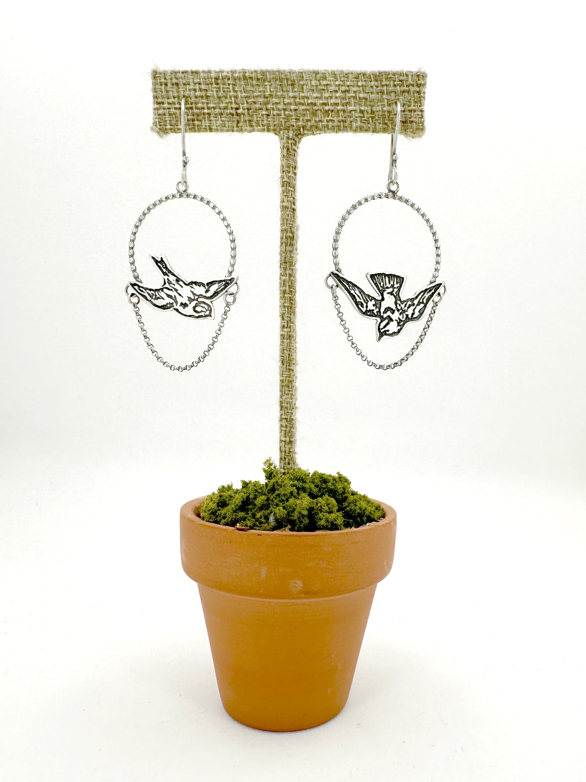 Taking Flight- Sterling Swallow Earrings