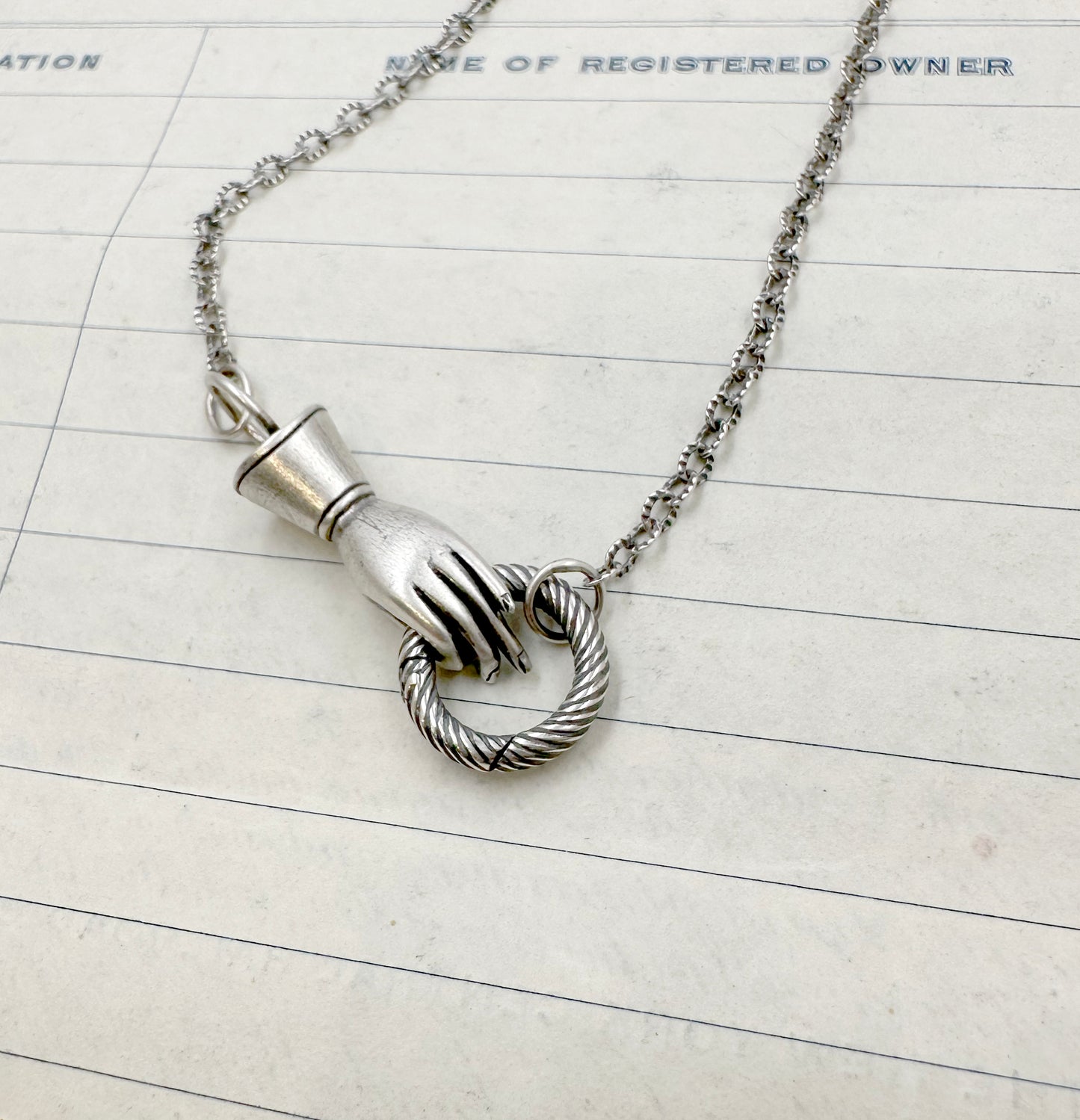 Sterling Silver Helping Hand Charm Holder
