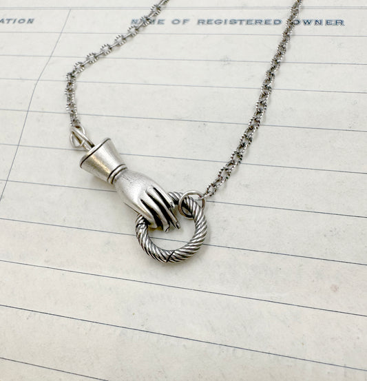 Sterling Silver Helping Hand Charm Holder
