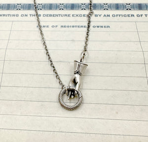 Sterling Silver Helping Hand Charm Holder