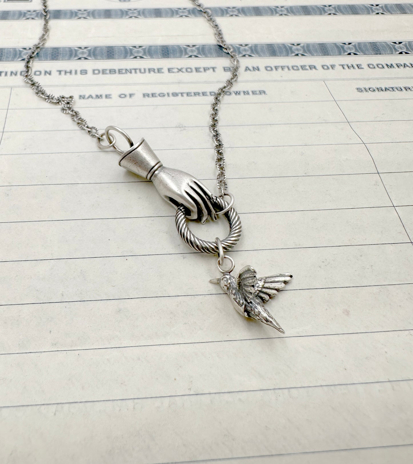 Sterling Silver Helping Hand Charm Holder