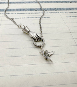 Sterling Silver Helping Hand Charm Holder