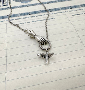 Sterling Silver Helping Hand Charm Holder