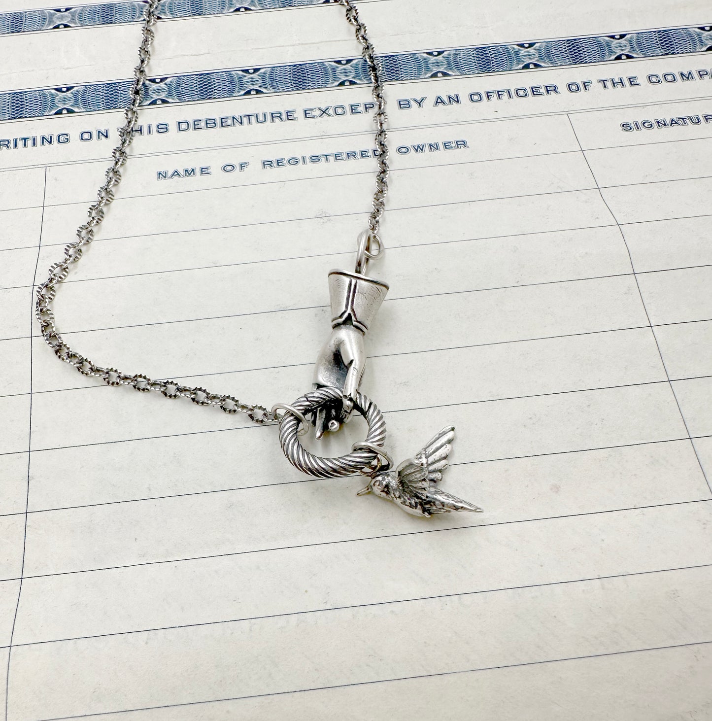 Sterling Silver Helping Hand Charm Holder